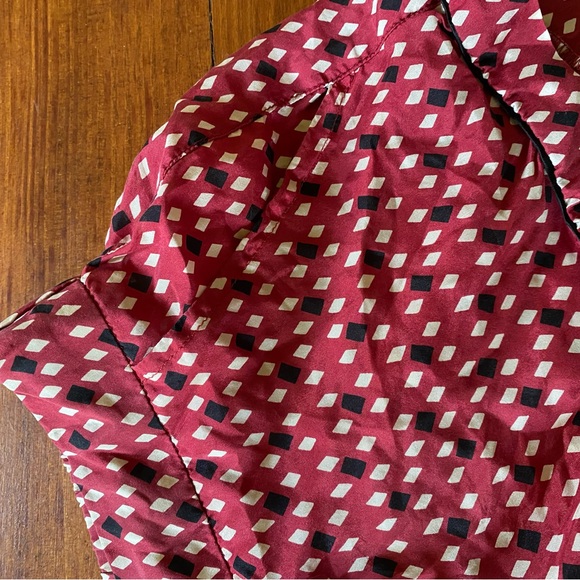 Free People silky boxer red & black diamond print shorts XS - Picture 3 of 4